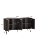 FineBuy Sideboard in Schwarz / Spanplatte / 150x39x81