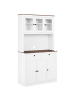 Beliani Vitrine PIMBA in Weiß/Braun - (W) 100 x (H) 180 x (L) 40 cm