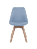 Beliani 2er-Set Esszimmerstuhl DAKOTA II in Blau/Heller Holzfarbton