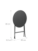 relaxdays Gartentisch "Rattan-Optik" in Grau - (H)75 x Ø 60 cm