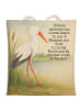 Mr. & Mrs. Panda Strandtasche Storch Design mit Spruch in Weiß
