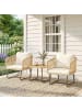 Outsunny Rattan Sitzgruppe in Cremeweiß 65L x 61B x 70H cm