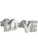 Gallay Ohrstecker Ohrring 6x7mm Zirkonia LOVE Silber 925 in silber