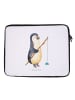 Mr. & Mrs. Panda Notebook Tasche Pinguin Angler ohne Spruch in Weiß