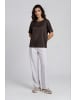 Milano Italy Rundhalsshirt mit Oversize-Schulter und Ärmel in Mocca