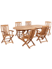 Beliani 7-tlg Gartentisch Set MAUI II in Braun