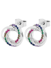 Adeliás Damen Ohrstecker Knoten aus 925 Silber mit Zirkonia in bunt