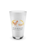 Mr. & Mrs. Panda Blümchentailglas Huhn Stolz mit Spruch in Transparent