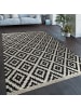 KADIMA DESIGN Teppich Kurzflor Rauten Wohnzimmer schmutzabweisend in Schwarz