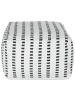 Beliani Pouf GAJAN in Weiß/Schwarz - (W) 50 x (H) 30 x (L) 50 cm