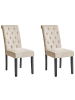 Beliani 2er-Set Esszimmerstuhl VELVA in Beige/Schwarz