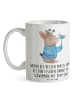 Mr. & Mrs. Panda Tasse Fische Flow Spaß mit Spruch in Weiß