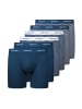 SNOCKS Lange Boxershorts 6 Stück in Blau (Streifen)