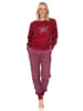 NORMANN Schlafanzug Pyjama langarm Bündchen Sterne - 81630 in beere