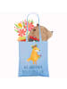 Mr. & Mrs. Panda Uni Tasche Fuchs Blumen mit Spruch in Sky Blue