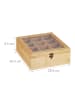 relaxdays Teebox in Natur - (B)26,5 x (H)9,5 x (T)28,5 cm