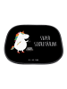 Mr. & Mrs. Panda Sonnenblende Auto Einhorn Sekretärin mit Spruch in Schwarz