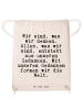 Mr. & Mrs. Panda Gym-Rucksack Wir sind, was wir... mit Spruch in Creme