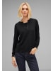 Street One Chiffon Langarmshirt in Schwarz