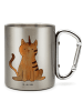 Mr. & Mrs. Panda Campingtasse Einhorn Katze ohne Spruch in Silber