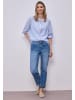 Street One Chambray buttoned roundneck Bluse in Original Blue