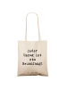 Mr. & Mrs. Panda Schultertasche Spruch Umzug Neuanfang mit Spruch in Creme