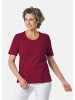 GOLDNER Kurzgröße:  T-Shirt Basic Baumwollshirt mit kurzem Arm in dunkelrot