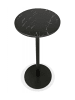 KADIMA DESIGN Runder Stehtisch mit Marmoreffekt Platte Metall | 60x60x106,6 cm in Schwarz