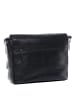 SID & VAIN Leder-Messenger Laptoptasche Leder Umhängetasche Unisex SPENCER in schwarz