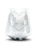 Mr. & Mrs. Panda Blümchentailglas Faultiere Herz ohne Spruch in Transparent