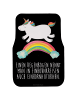 Mr. & Mrs. Panda Auto-Fußmatte Einhorn Regenbogen mit Spruch in Schwarz