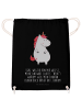 Mr. & Mrs. Panda baumwoll rucksack Einhorn Wut mit Spruch in Schwarz