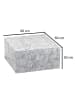 KADIMA DESIGN Couchtisch MONOBLOC 60x30x60 cm Hochglanz mit Marmor Optik Weiß in Grau