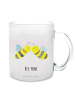Mr. & Mrs. Panda Teeglas Biene Liebe mit Spruch in Transparent