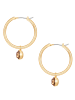 Lulu & Jane Creolen aus Messing mit Glaskristall in gelbgold