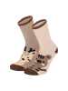Yuhu Mädchen Stoppersocken 2er Pack ABS rutschfest Tier Motiv in Braun