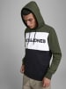 Jack & Jones Warmer Logo Print Hoodie Sweater Pullover JJELOGO in Grün