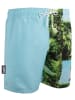 GUGGEN MOUNTAIN Badehose Herren Badeshorts Schnelltrocknend Palmen in Türkis