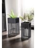 FineBuy Blumentopf in Schwarz / Metall / 25x25x50