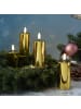 MARELIDA 4x LED Kerze Kunststoff Timer H: 12,5cm D: 5cm in gold glänzend