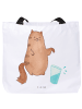 Mr. & Mrs. Panda Damen Schultertasche Katze Wasserglas ohne Spruch in Weiß