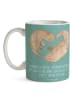 Mr. & Mrs. Panda Becher 2. Hochzeitstag Baumwollhochzeit mit Spruch in Meeresbrise