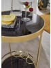 KADIMA DESIGN Goldener Servierwagen mit Retro-Charme und schwarzem Sicherheitsglas