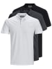 Jack & Jones 3er-Set Poloshirt in White/DarkGrey/Black