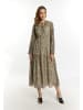 faina Damen Maxikleid Mit Leoprint in Hellbeige Mehrfarbig