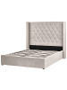 Beliani Doppelbett LUBBON in Beige/Schwarz - (W) 170 x (H) 142 x (L) 217 cm