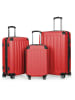 Hauptstadtkoffer Spree - 3er Koffer-Set Trolley Gepäckset, TSA, 4 Rollen (S, M & L) in Rot