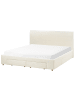 Beliani Doppelbett SOUTRIN in Weiß/Braun - (W) 191 x (H) 106 x (L) 218 cm