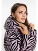 faina Damen Langer Steppmantel in Mauve Zebra