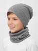 TupTam Unisex Kinder Beanie Mütze Schlauchschal Set in graphit